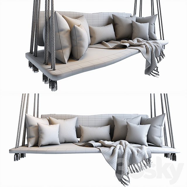 Hanging bench 01 3DS Max Model - thumbnail 4