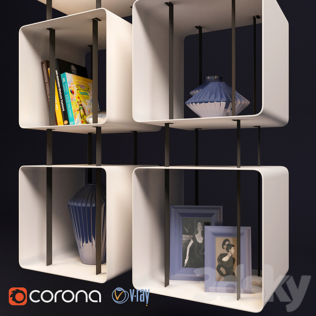 Hanging shelves 3DS Max Model - thumbnail 2