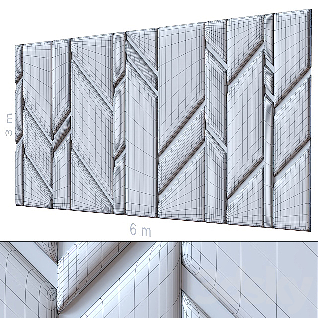 Headboard 001. 3DS Max Model - thumbnail 2