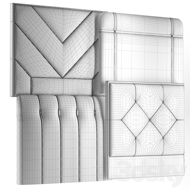 Headboard-21 3DS Max Model - thumbnail 2