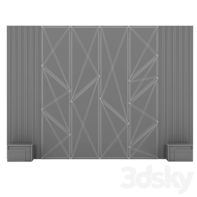 Headboard 9 3DS Max Model - thumbnail 3