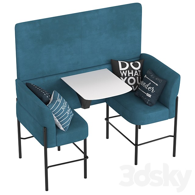 Herman Miller Hue Lounge Furniture high with wall 3DS Max Model - thumbnail 4