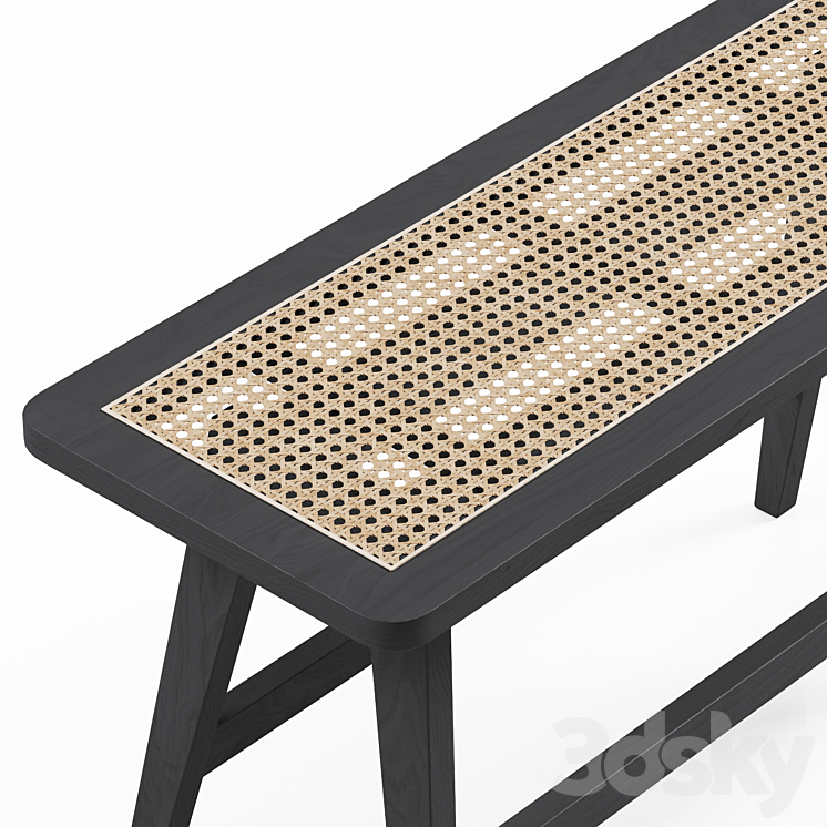 H&M Rattan bench 3DS Max - thumbnail 2