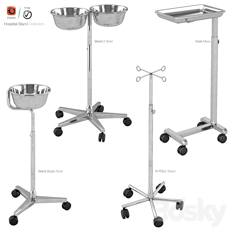 Hospital stand 3DS Max - thumbnail 1