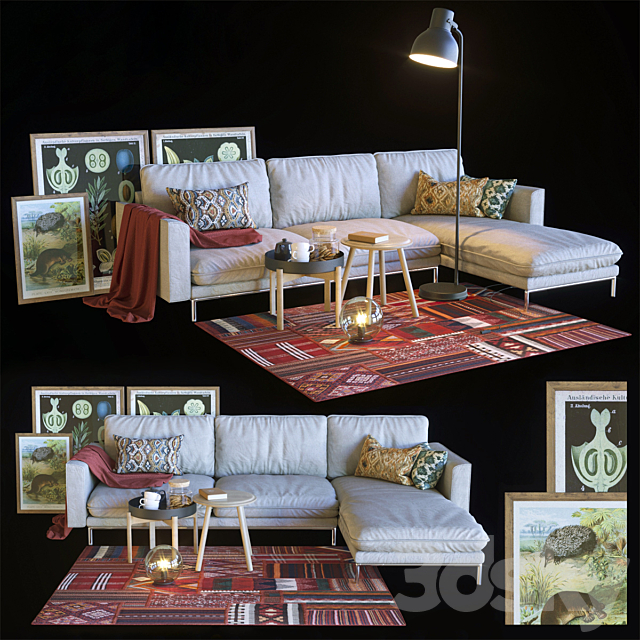 Hülsta + IKEA. Sofa set 3DSMax File - thumbnail 1