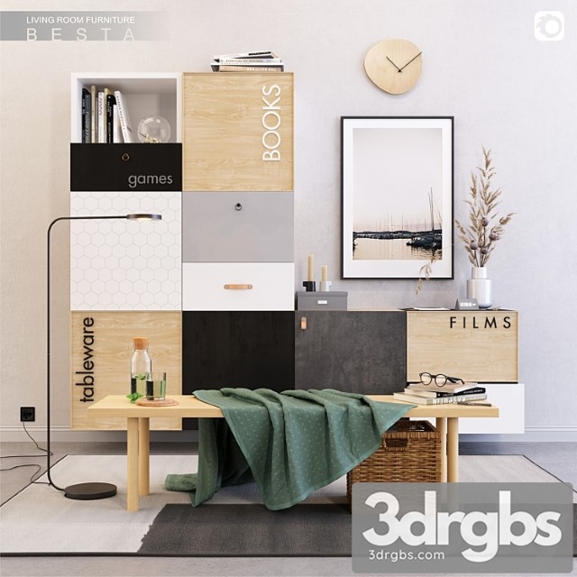 Ikea Besta Set 4 2 3dsmax Download - thumbnail 1