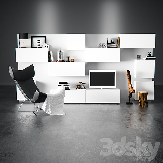 IKEA living room and armchair BoConcept Imola 8510 3DSMax File - thumbnail 1