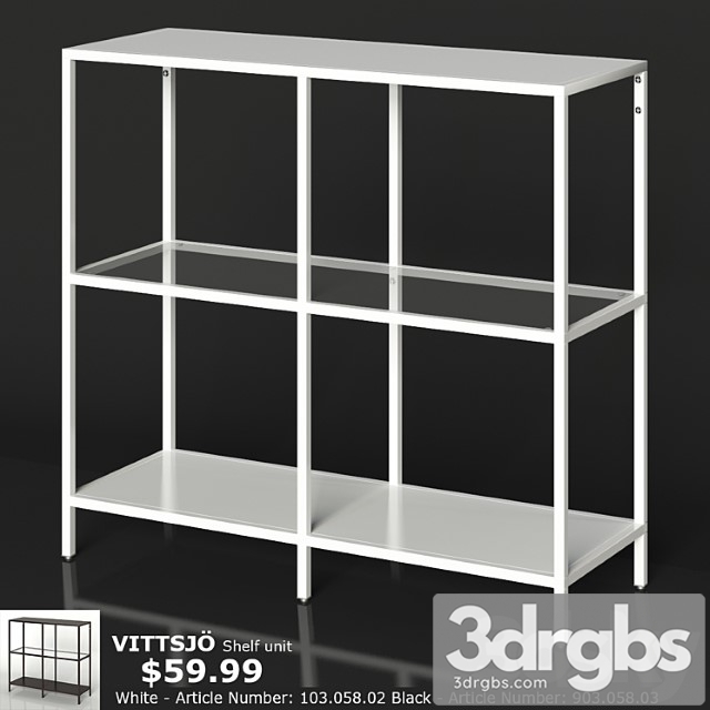 Ikea vittsjo shelf unit 2 3dsmax Download - thumbnail 1