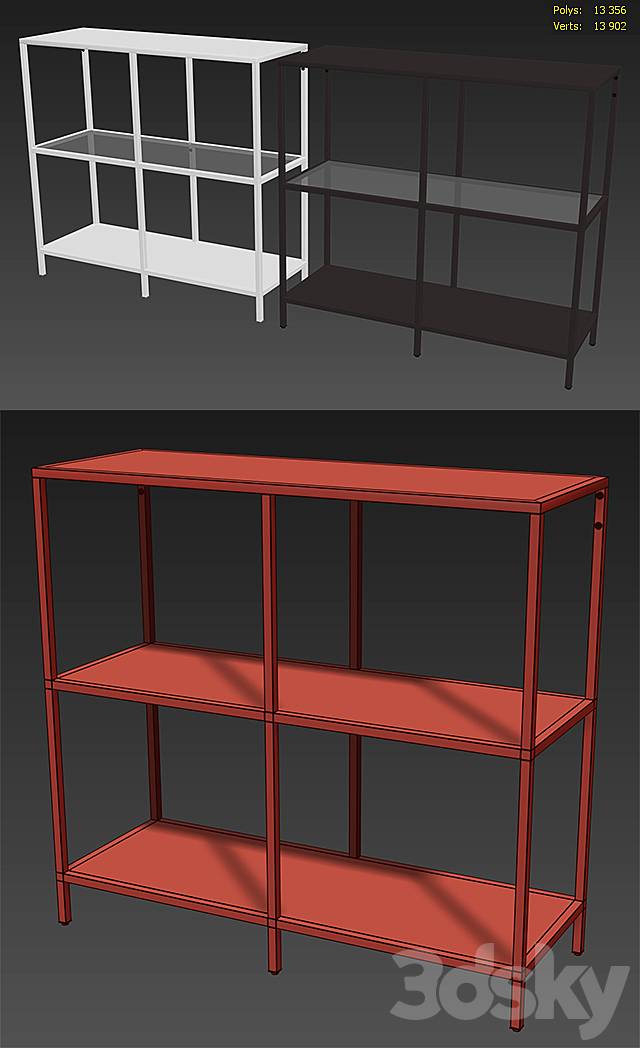 IKEA VITTSJO Shelf unit 3DS Max Model - thumbnail 3