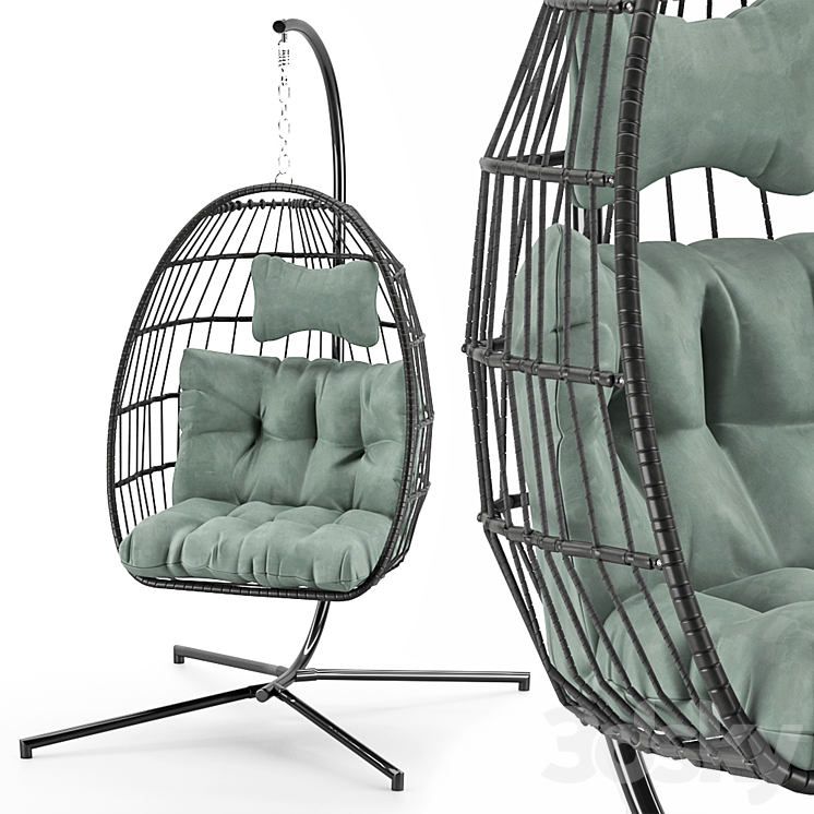 Kcasa rattan chair 3DS Max Model - thumbnail 1