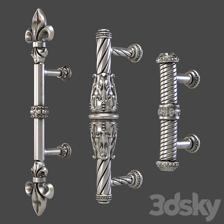 KITCHEN CUPBOARD CABINET DOOR HANDLES set11 3DS Max Model - thumbnail 1