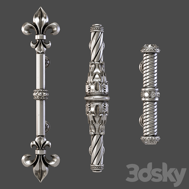 KITCHEN CUPBOARD CABINET DOOR HANDLES set11 3DS Max - thumbnail 2