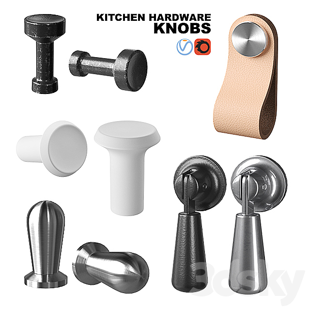 Knob Set IKEA 3DS Max Model - thumbnail 1