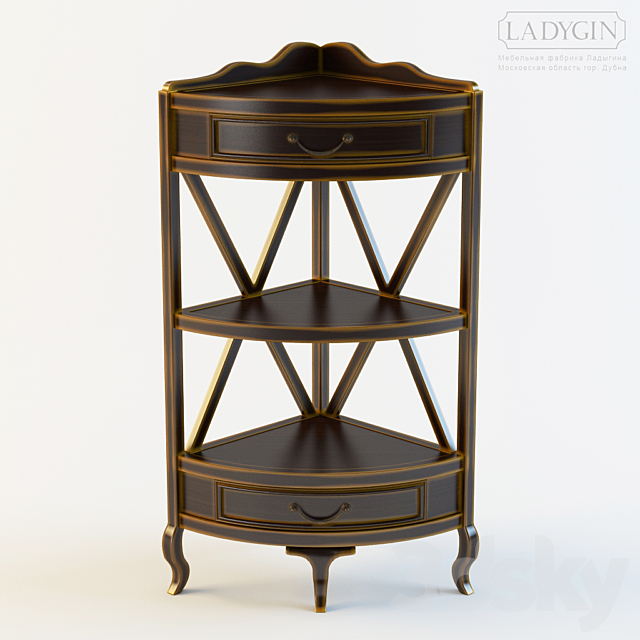 Ladygin _ Shelves corner with 2 drawers 3DSMax File - thumbnail 1