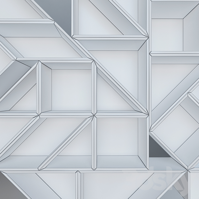 Lago Tangram shelving 3DS Max Model - thumbnail 2