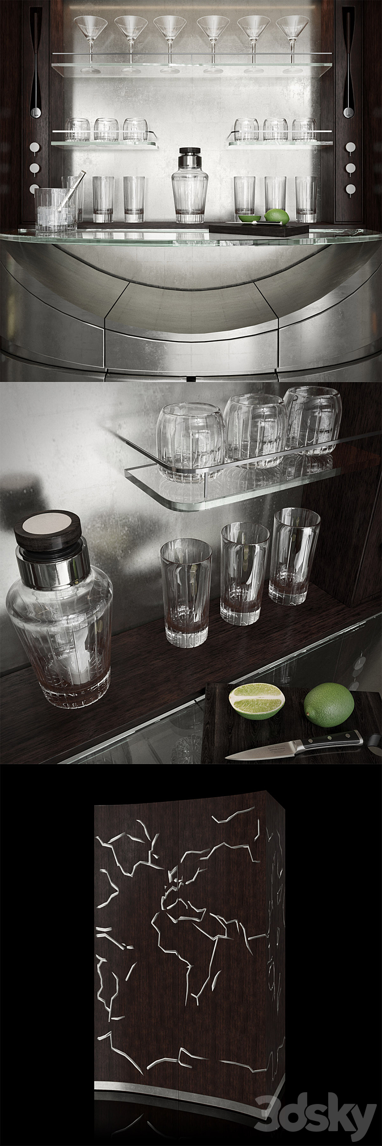 Linley London – Tectonic Bar 3DS Max - thumbnail 2