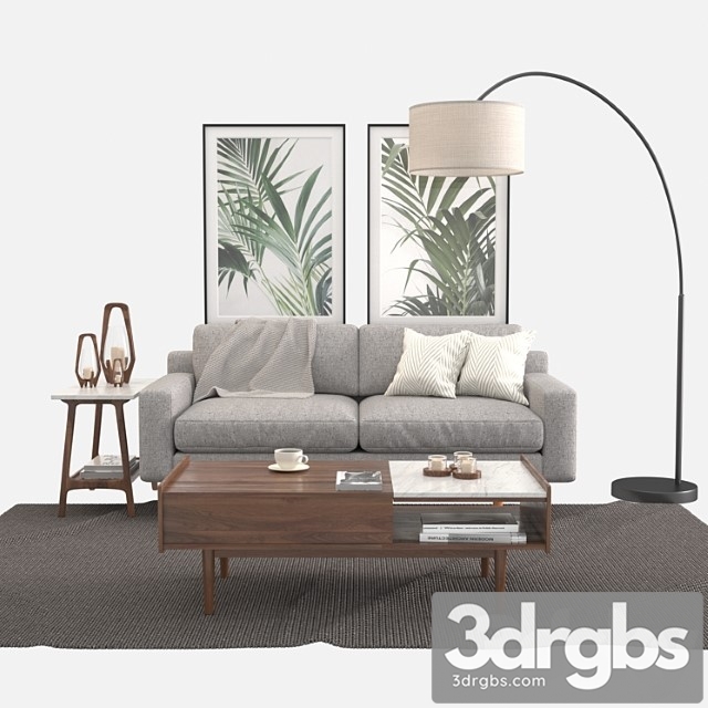 Living set. west elm 2 3dsmax Download - thumbnail 1