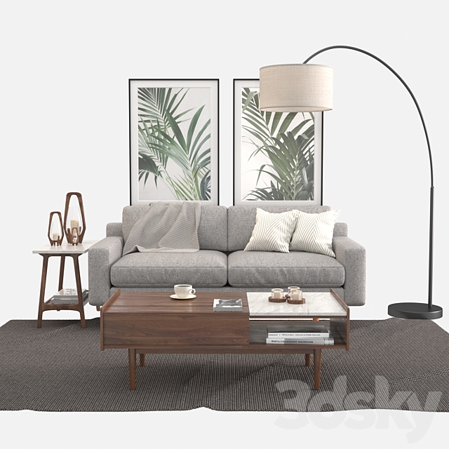 Living Set. West elm 3DSMax File - thumbnail 1