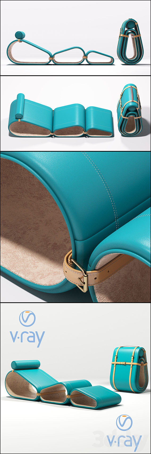 Louis Vuitton – Objets Nomades – Lounge chair 3DS Max Model - thumbnail 2