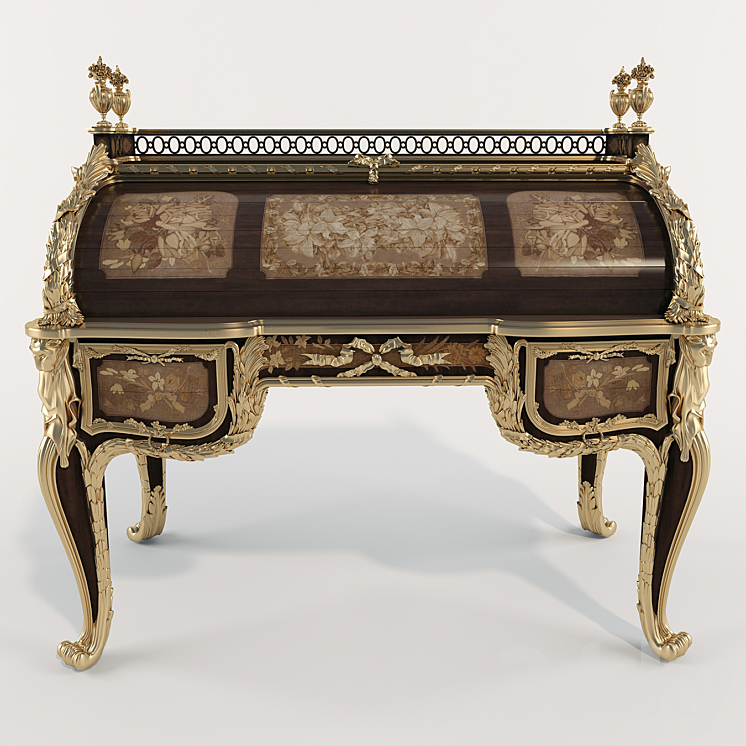 Louis XV Bureau 3DS Max - thumbnail 2