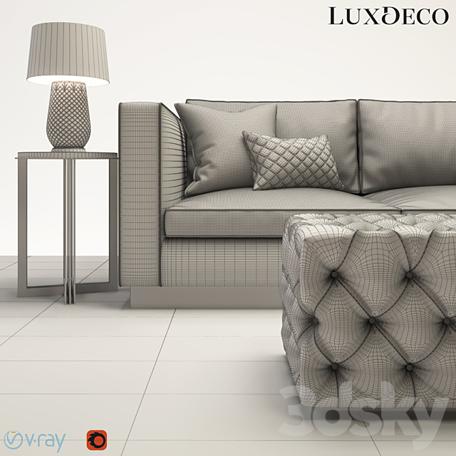 Luxdeco living room furniture set 3DS Max Model - thumbnail 2