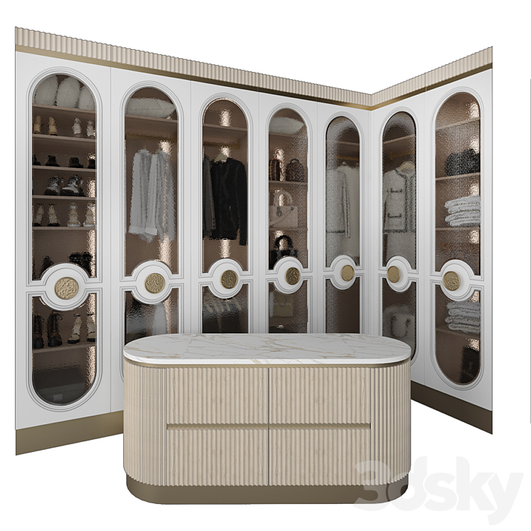 Luxury Wardrobe_4 3DS Max Model - thumbnail 2