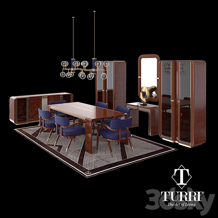 Madison collection of furniture from Turri 3DS Max - thumbnail 1