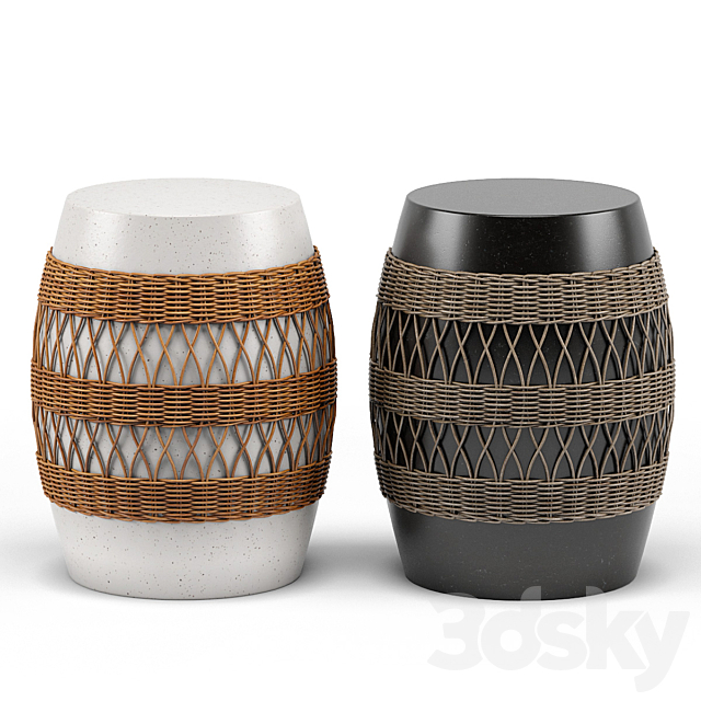 Maggie rattan wrapped stool 3DSMax File - thumbnail 2