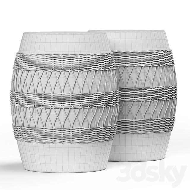 Maggie rattan wrapped stool 3DSMax File - thumbnail 3