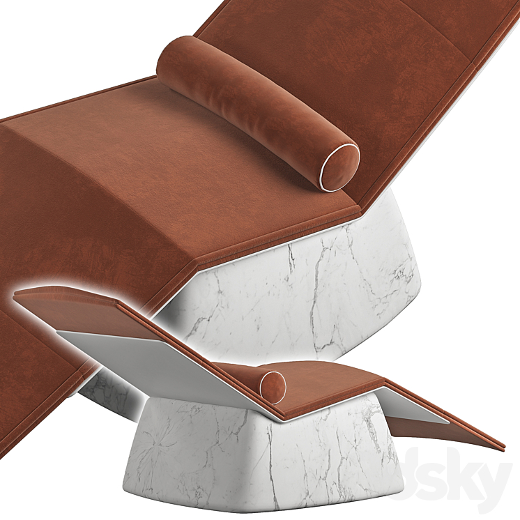 Marble lounge armchair 3DS Max - thumbnail 2