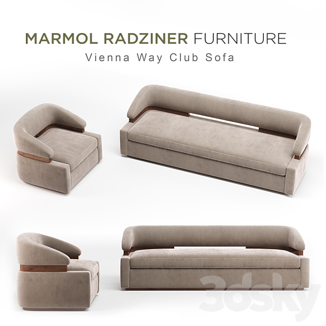 MARMAL RADZINER Vienna Way Club sofa 3DSMax File - thumbnail 1