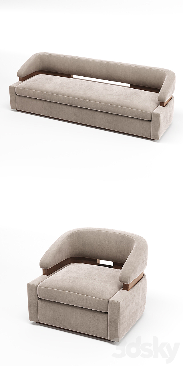 MARMAL RADZINER Vienna Way Club sofa 3DSMax File - thumbnail 2