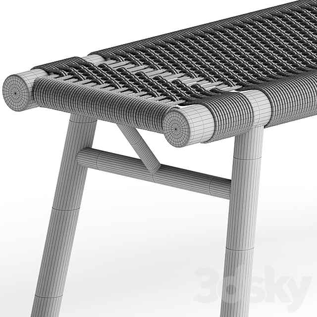 Maruta Bench by Big Sand Woodworking 3DS Max Model - thumbnail 3