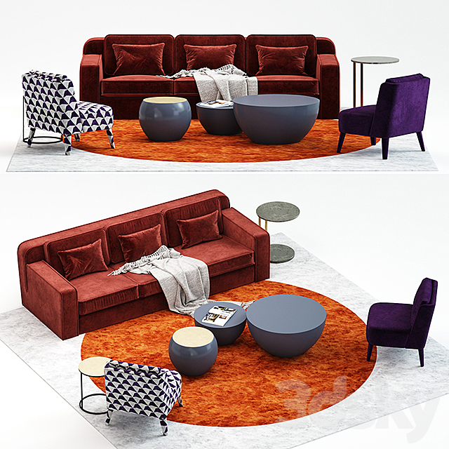 Meridiani hector sofas set 3DSMax File - thumbnail 1