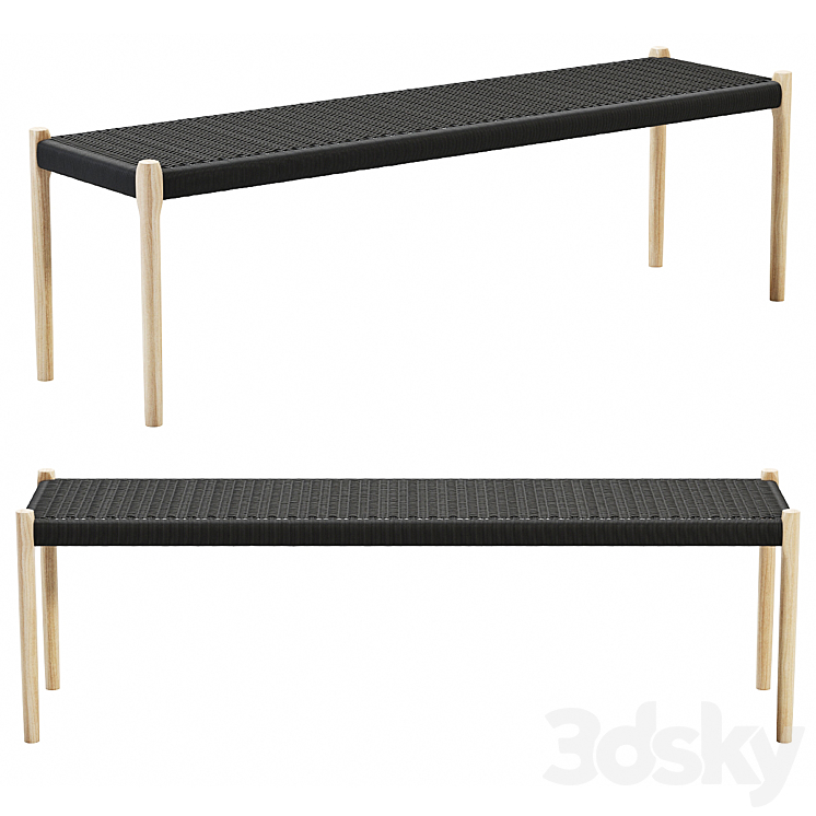 Mid Century Modern Bench N63 By Niels Moller 3DS Max - thumbnail 1