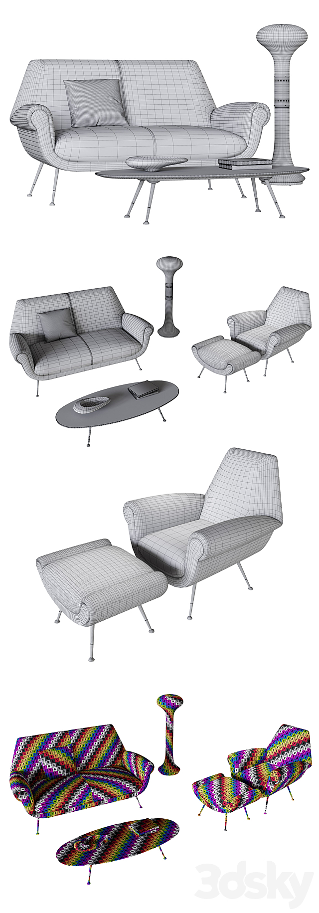 Minotti Albert Set 3DS Max Model - thumbnail 3