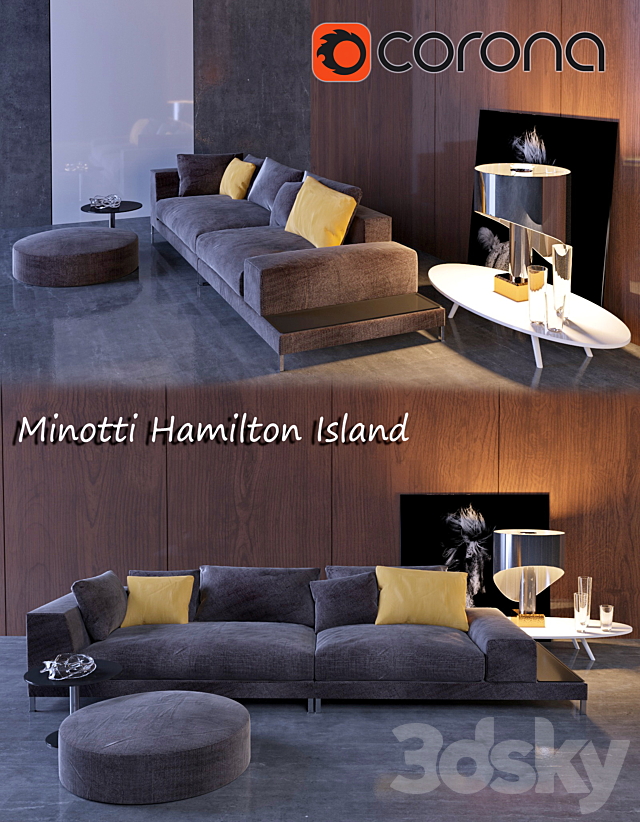 Minotti Hamilton Island 3DS Max Model - thumbnail 1