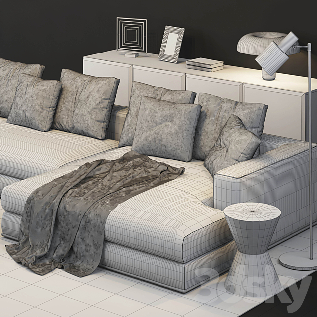 Minotti Hamilton Sofa 3DSMax File - thumbnail 3