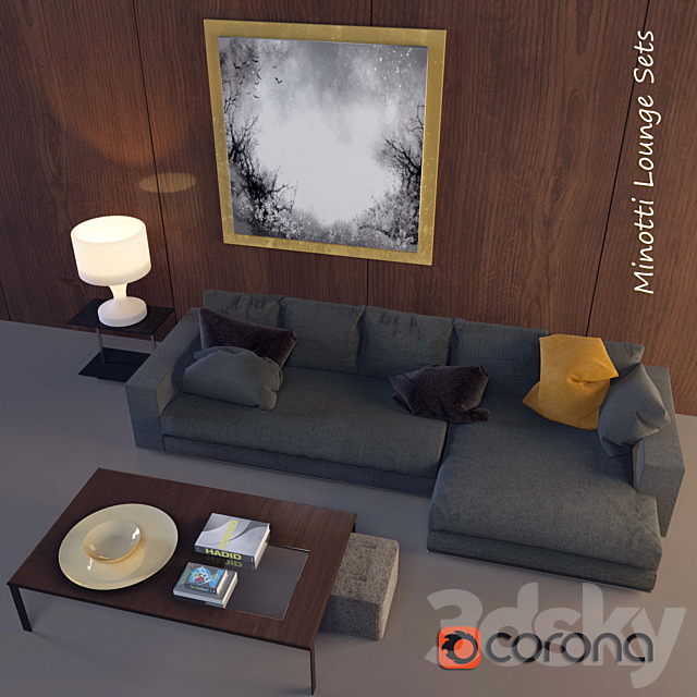 Minotti Lounge Sets 3DS Max Model - thumbnail 2