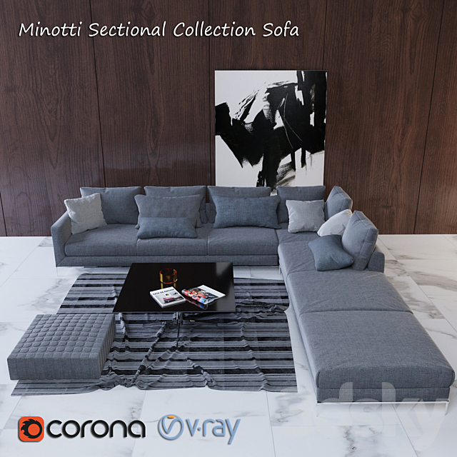 Minotti Sectional Collection Sofa 3DSMax File - thumbnail 1