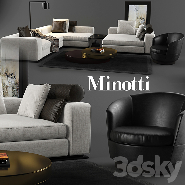 Minotti set 01 3DSMax File - thumbnail 1