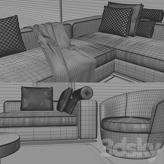 Minotti set 01 3DSMax File - thumbnail 3