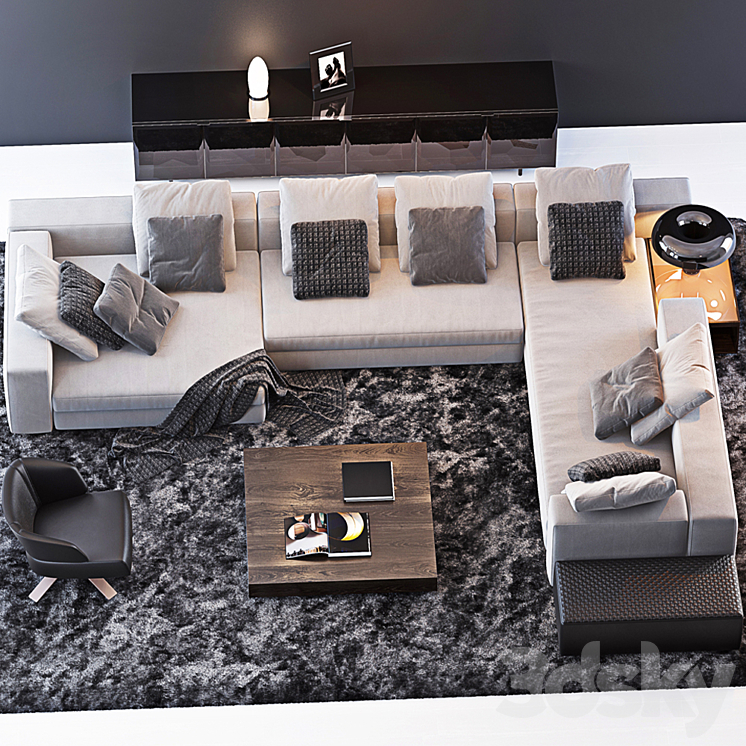 MINOTTI SET 15 3DS Max - thumbnail 2