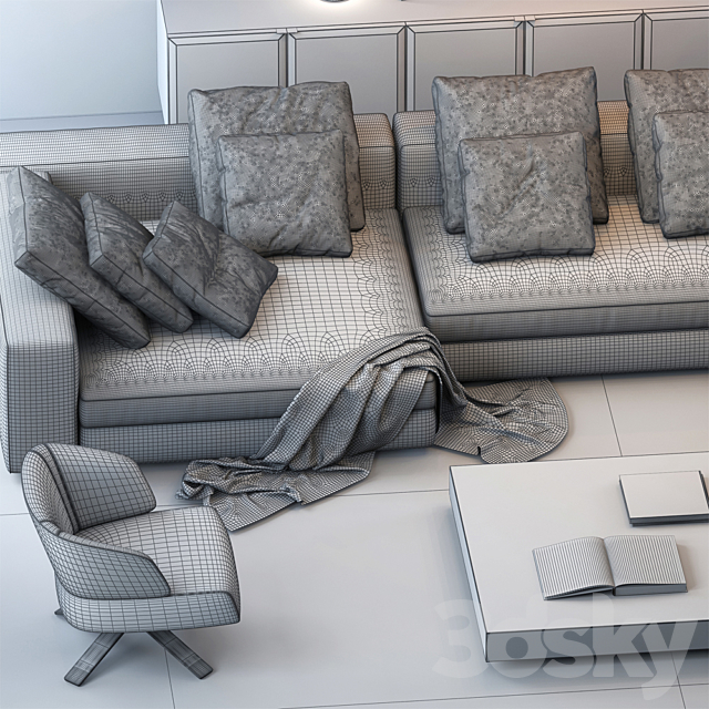 MINOTTI SET 15 3DSMax File - thumbnail 3