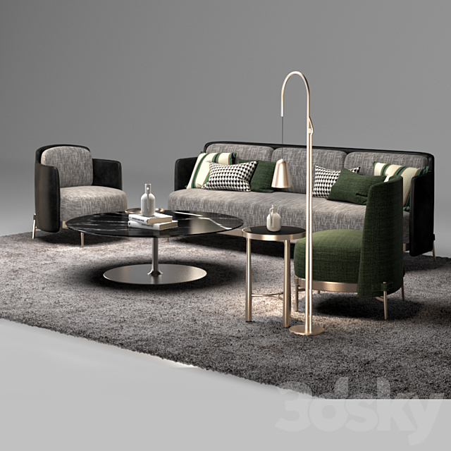 Minotti tape armchair 3DSMax File - thumbnail 2