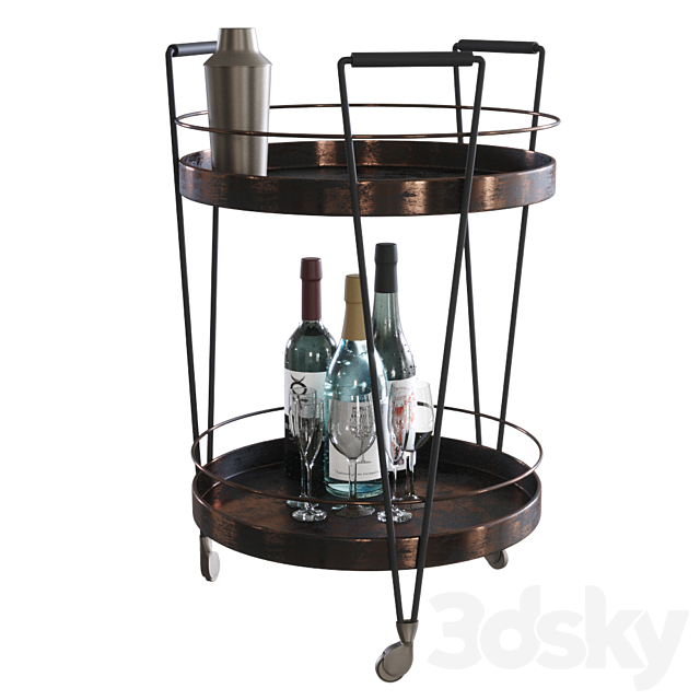 Mobile bar table CROSSROADS with filling 3DSMax File - thumbnail 1