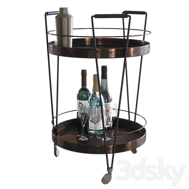 Mobile bar table CROSSROADS with filling 3DSMax File - thumbnail 2