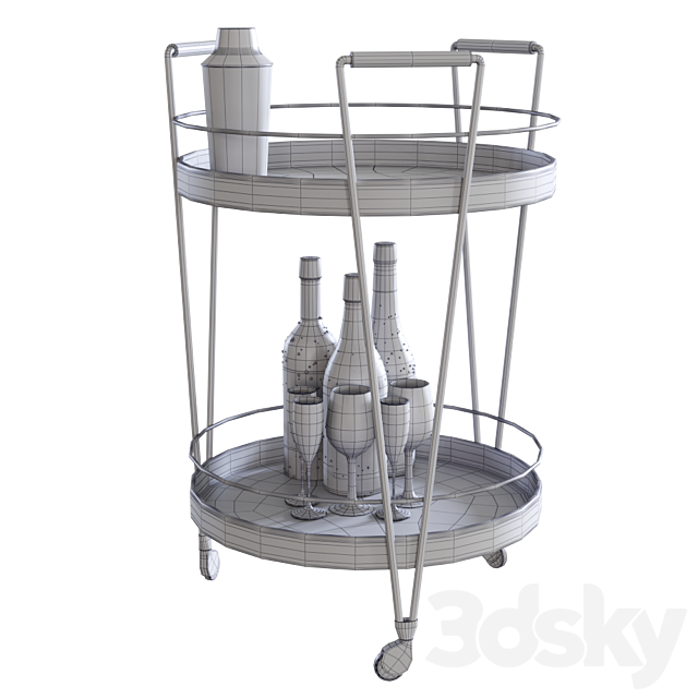 Mobile bar table CROSSROADS with filling 3DSMax File - thumbnail 4