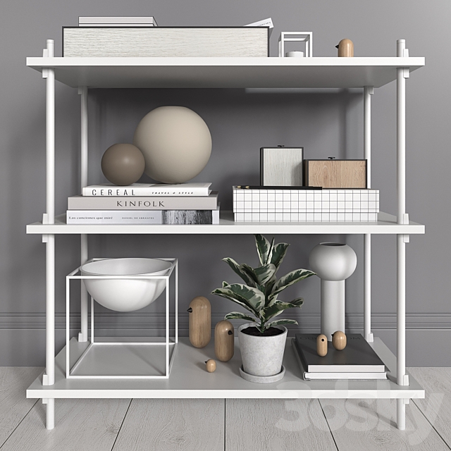 MOEBE shelves with decorative filling 3DSMax File - thumbnail 1