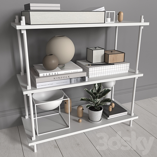 MOEBE shelves with decorative filling 3DSMax File - thumbnail 2